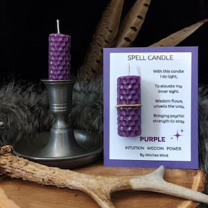 PURPLE SPELL CANDLE, Intuition Ritual Candle, Manifestation Witchy Tool, Third Eye Candle Magic, Spell Candle Witch Supply, Wicca, Spiritual