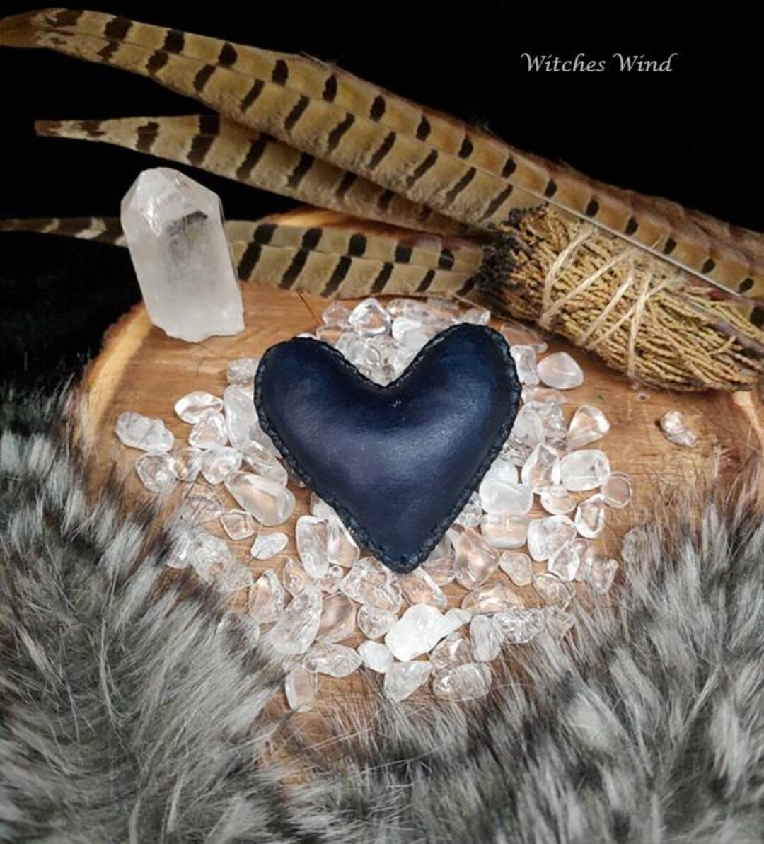 Healing Rattles Blue Heart Rattle With Clear Quartz • Deer Rawhide Shamanic Rattle ...