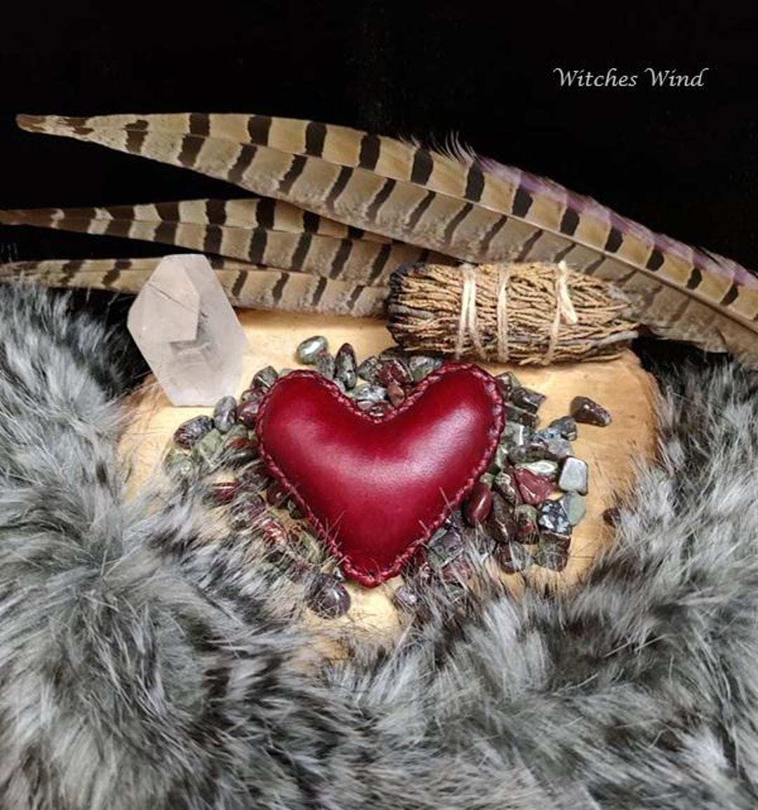 Dragon Bone Rattle Red Heart Deer Rawhide Rattle With Dragon Blood Stone • Handcrafted ...