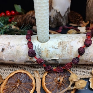 Birch Yule Log Candle Holder #4 – Winter Solstice Decor