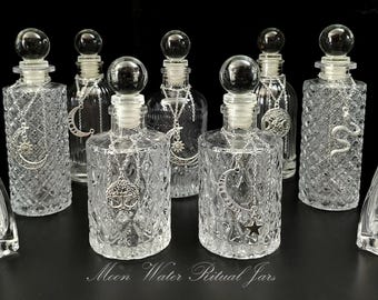 Moon Water Jar with Charm – Full Moon Ritual Vessel for Lunar Magic & Intention Setting