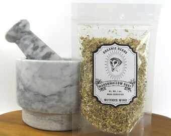 Organic Marshmallow Root: Dried Herb, Althaea Officinalis (1 oz)