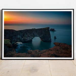 Stampa Dyrhólaey - Fotografia di paesaggi islandesi, foto islandesi, decorazioni naturalistiche nordiche, opere d'arte originali, foto senza cornice/con cornice, tela