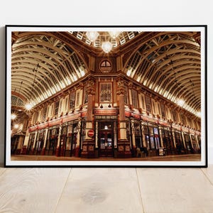Impressão do Mercado de Leadenhall - Marco de Londres, Fotografia de Arquitetura, Arte de Parede de Viagem, Decoração de Casa, Tela Esticada, Impressão Fotográfica, Inglaterra, Reino Unido