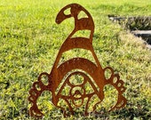 Rusty Gnome - Garden Gift - Metal Decorations - Garden Art - Baby Boy Gnome Gnormie