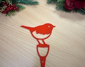 Metal Red Robin Plant Pot Decoration - Ideal  Gift - Home, Outdoor & Garden Gift - Flower Pot  - Garden Robin