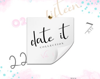 Date It! Vol. 1 Collection by EliteBook Inc. | Digital stickers, Clipart, Goodnotes stickers, Digital Planner Stickers