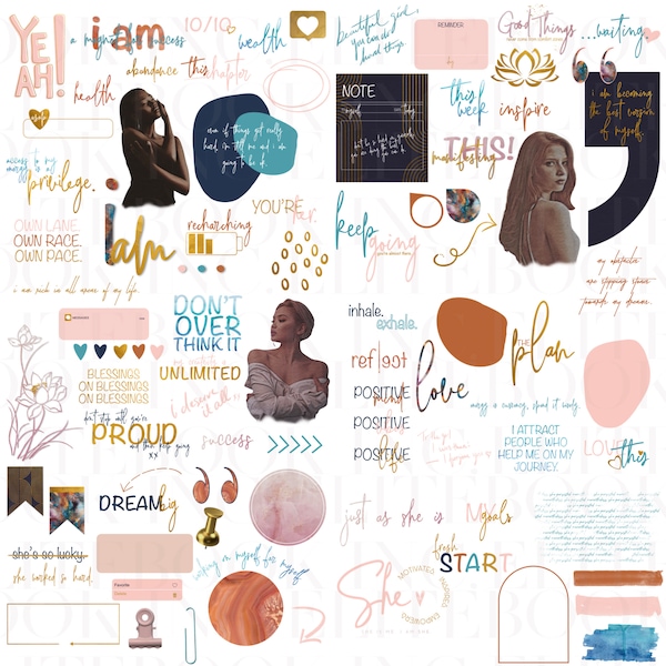 I Am Collection by EliteBook Inc. | Digital stickers, Clipart, Goodnotes stickers, Digital Planner Stickers