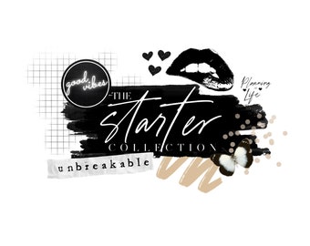 The Starter Collection Digital Stickers by ELITEBOOK Inc., Digital planner stickers, Collage stickers, Goodnotes Stickers