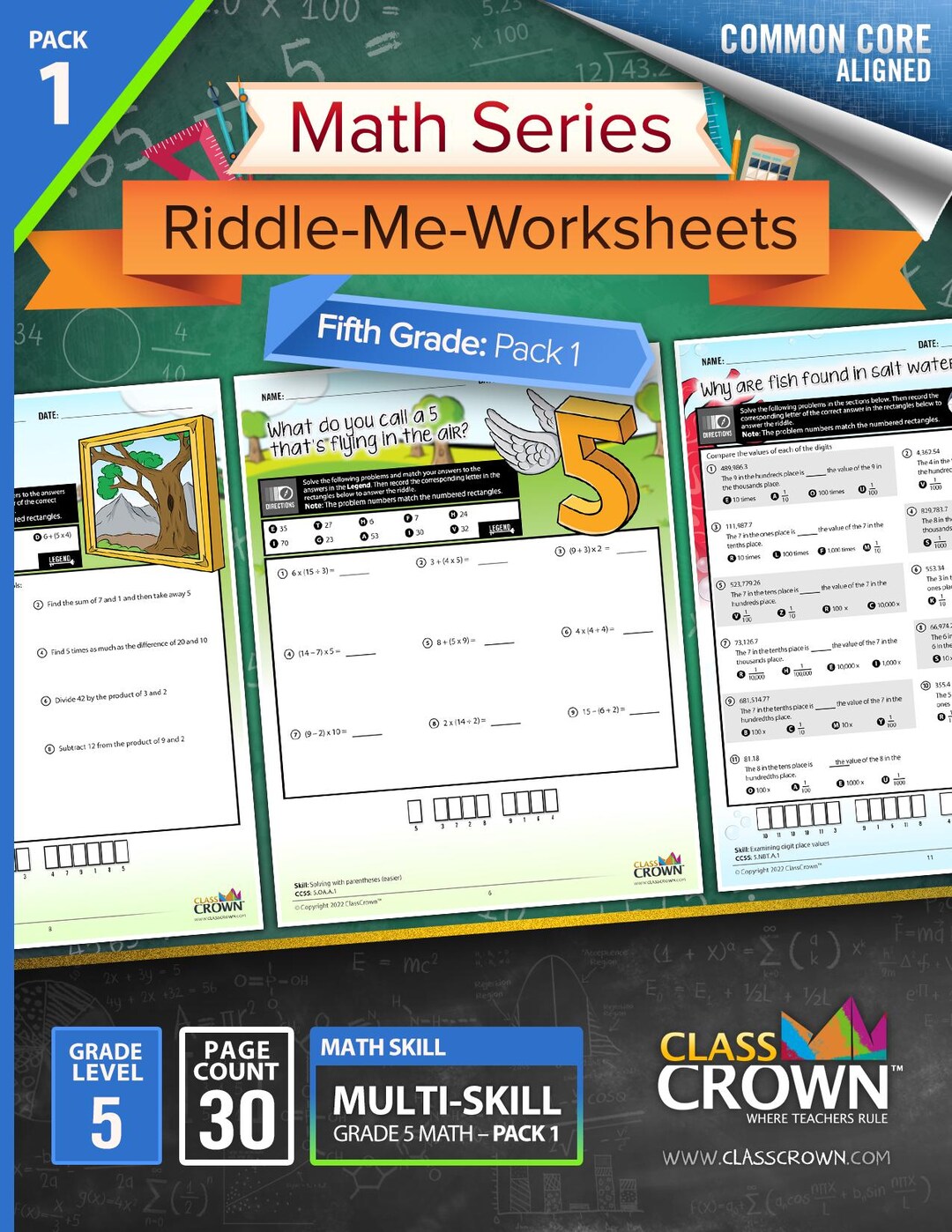 5th Grade Math Riddle Worksheets: Pack 1 - Etsy