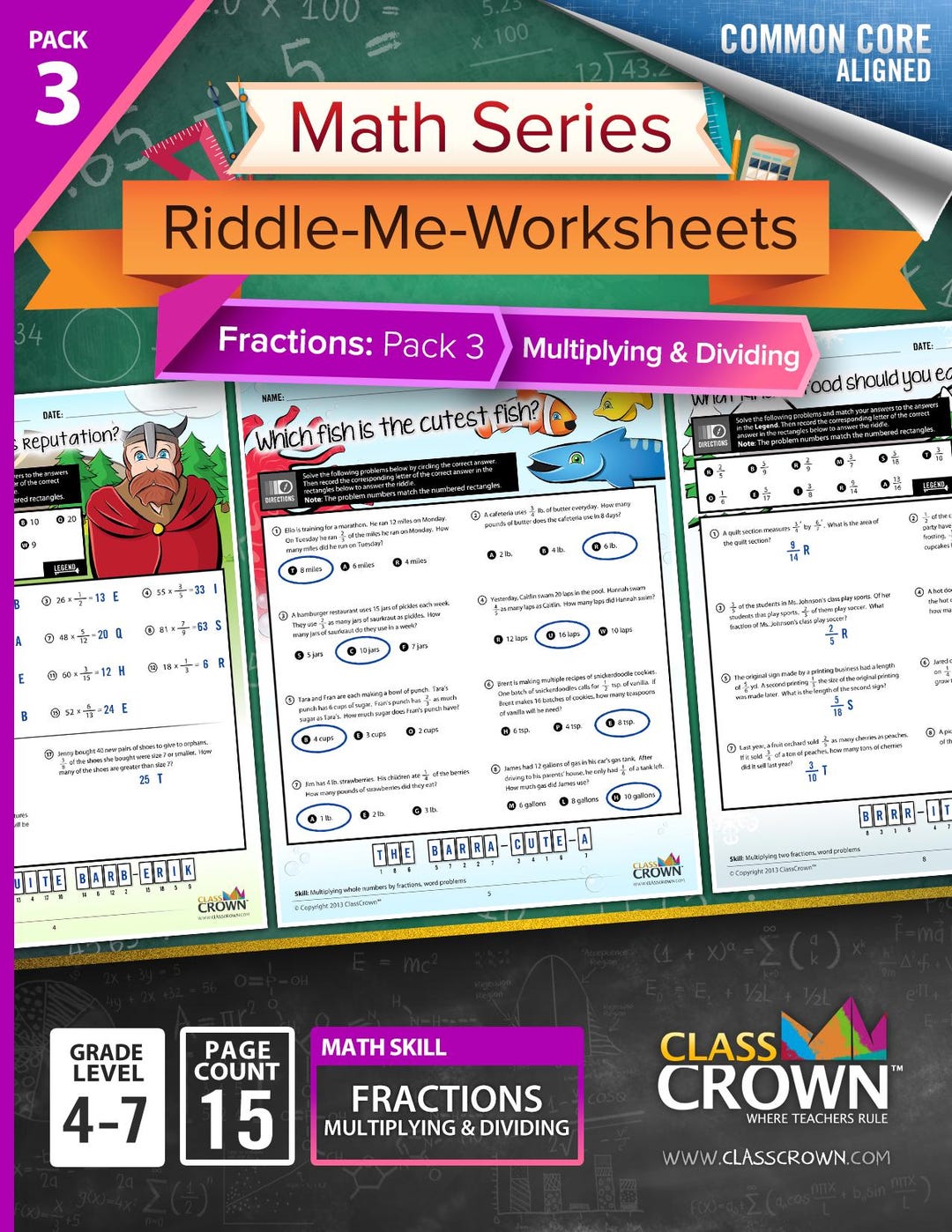 Fractions Riddle Worksheets: Pack 3 - Multiplying & Dividing - Etsy