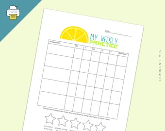 Music Practice Record Sheet, Student Checklist (PDF)