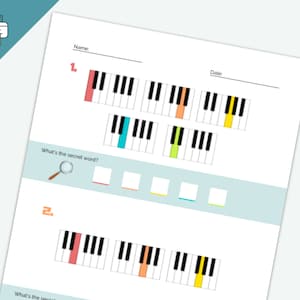 Piano Keys Printable Worksheets, Piano Notes Word Game, Music Notes Learning Game, Keyboard Skills, Music Alphabet, Music Activity