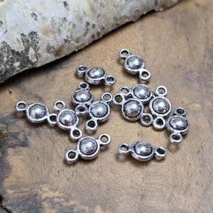24 jewelry connectors - antique silver-colored - ball 10 x 5 mm
