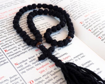 50 Knots Pure Wool Prayer Rope Orthodox Komboskini with wooden beads~Thick and Soft Knots made from 100% Wool~Brojanica~Chotki