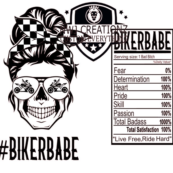 Biker Babe tumbler png for 20oz skinny tumbler sublimation