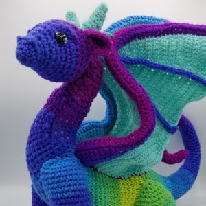 Fantasy the Dragon, Crochet Dragon, Amigurumi stuffed toy