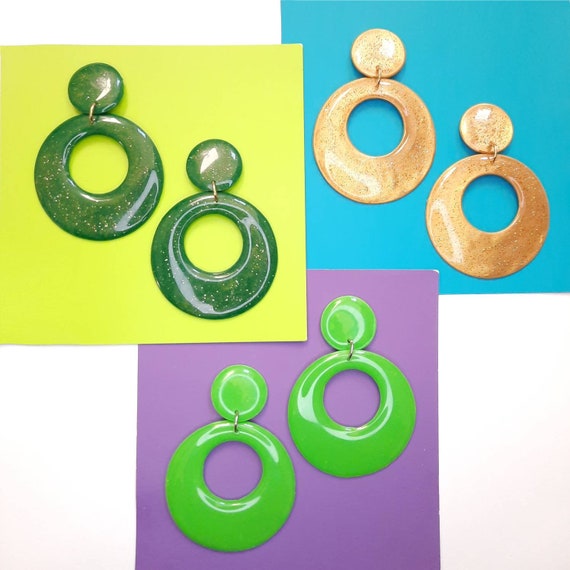 60's Gold Glitter Earrings 60's Gold Glitter Earrings