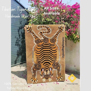 Tibetan Rug Tiger Rug Tiger Carpet New Leopard rug woolen Area rug Bedroom Carpet, living room Carpet Bestseller Tiger Carpet Hand Tufted