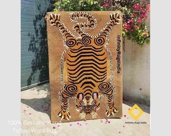 Tibetan Rug Tiger Rug Tiger Carpet New Leopard rug woolen Area rug Bedroom Carpet, living room Carpet Bestseller Tiger Carpet Hand Tufted