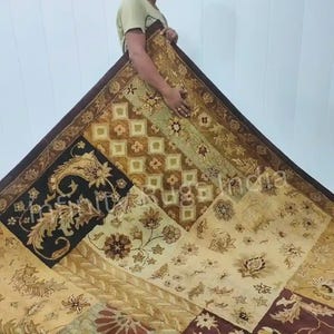 Alfombra de estilo vintage - Diseño tradicional de patchwork - Aspecto desgastado
