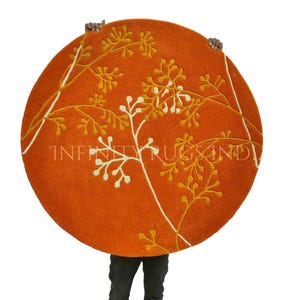 Round Rug Round Carpet Hand Tuft Wool Circle Rug for Bedroom Livingroom Area Carpet Custom Carpet