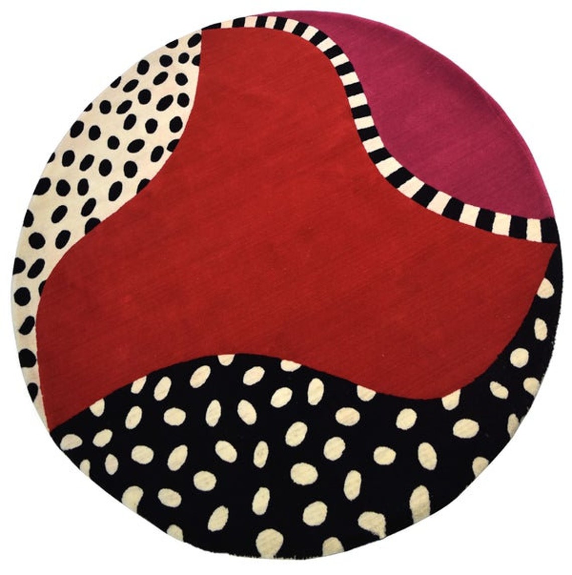 Round Rug Blue Circle Rug Modern Hand Tufted Area Rug Thick Etsy