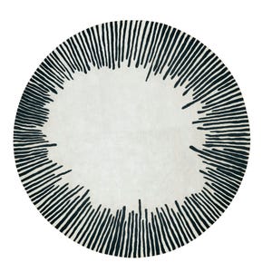 Round Large Rug Abstract Hand Tufted Wool Round Rug, Geometric White Abstract Carpet - Etsy