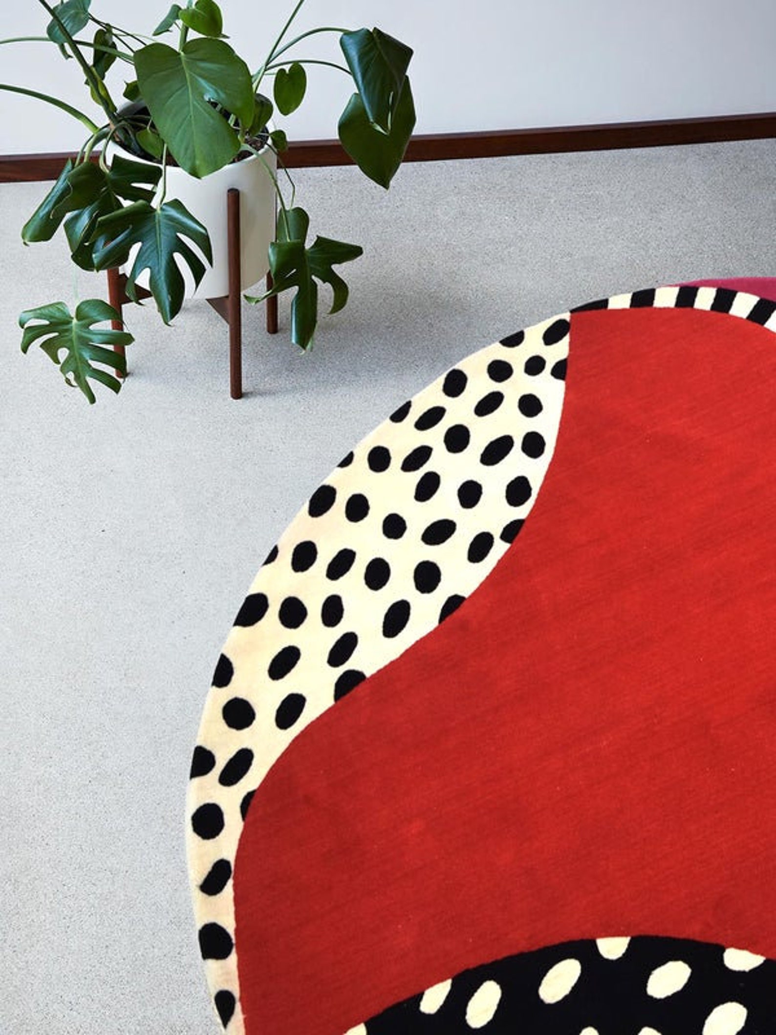 Round Rug Blue Circle Rug Modern Hand Tufted Area Rug Thick Etsy