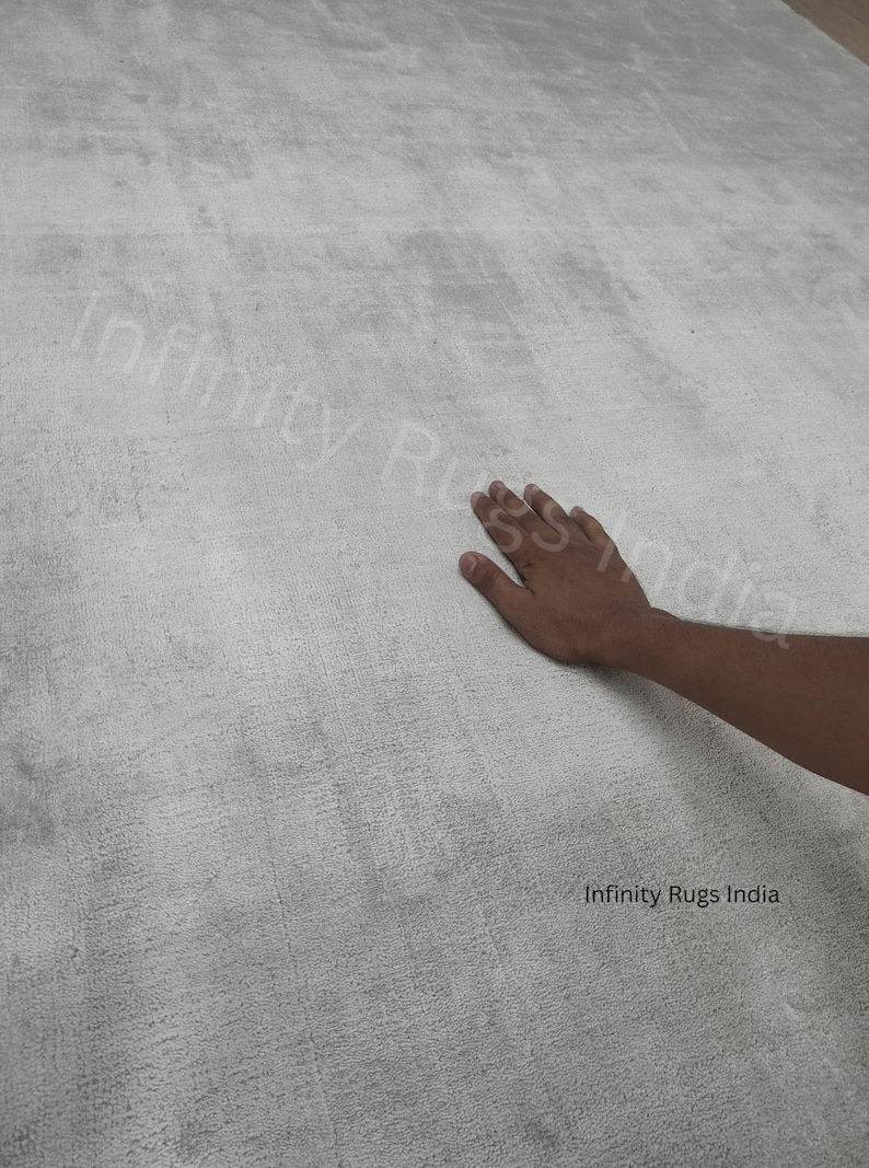 Area Rug Silver Art Silk Area Rug for Living Room Bedroom Area Rug