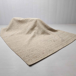 Alfombra de lana natural de 8 x 10 pies, alfombra de tejido plano, alfombra tejida a mano, alfombra Dari de 8 x 10 pies para sala de estar, dormitorio, etc. Alfombra de lana lavable para tu hogar