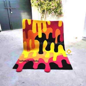 Melting Rug Wool Area Rug For Bedroom Living Room Handmade Custom Carpet