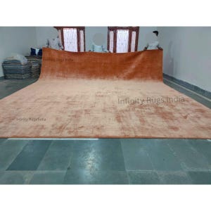 Brown Silk rug Luxurious  silky carpet for living room and bedroom Brown rug for dining room and kitchen 5x8. 8x10, 10x14 feet