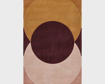 Modern Abstract Wool Area Rug – Hand Tufted Geometric Design