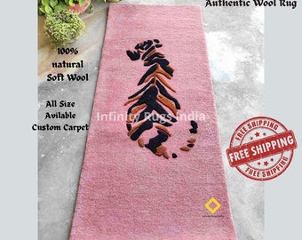 Pink Area Rug, Pink Rug For bedroom Living Room, Pink Panther Carpet Best Suited as a bedside Carpet. Custom Rug HAndmade area rug