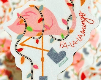 Weihnachtsaufkleber Flamingo, FA-LA-LAmingo, Weihnachtslichter