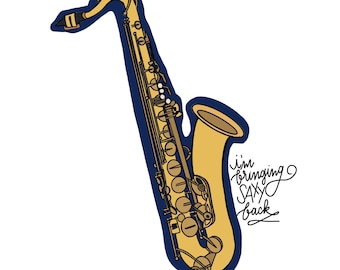 Saxophon Sticker | Hydroflask Sticker | Laptop Sticker | Wasserfester Sticker | Scrapbook Sticker | Instrument Hülle Sticker| Notizbuch Sticker