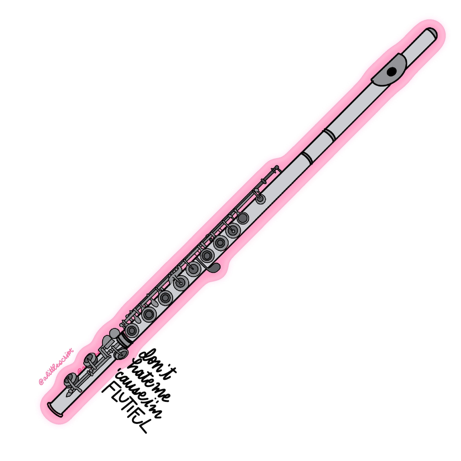 Flute Sticker Hydroflask Sticker Laptop Sticker Waterproof Sticker