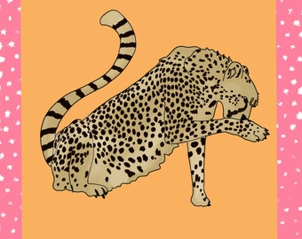 Chillin' Gepard Kunstdruck