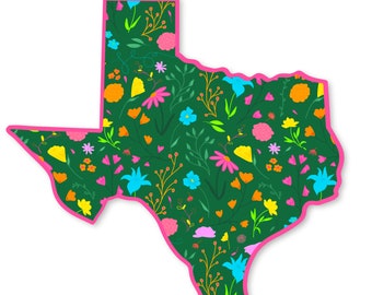 Texas Blumen-Vinyl-Aufkleber | Wasserfester Laptop Aufkleber
