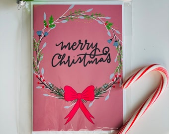 Frohe Weihnachten Kranz Grußkarte