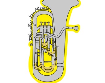 Euphonium Sticker | Hydroflask Sticker | Laptop Sticker | Wasserfester Sticker | Scrapbook Sticker | Instrument Hülle Sticker| Notizbuch Sticker