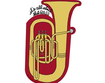 Tuba Sticker | Hydroflask Sticker | Laptop Sticker | Wasserfester Sticker | Scrapbook Sticker | Instrument Hülle Sticker | Notizbuch Sticker