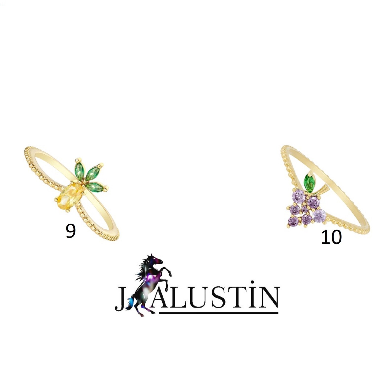 Fruit Rings Cubic Zirconia Rings Dainty Rings Strawberry Etsy