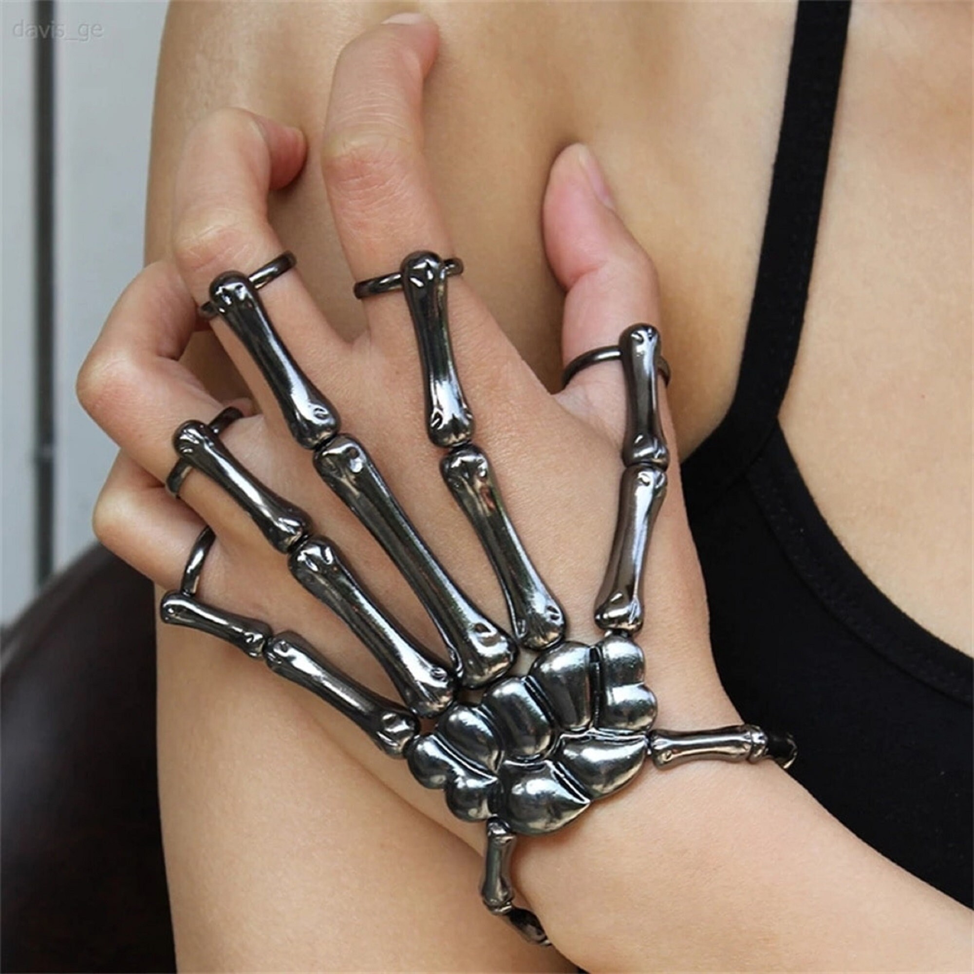 glans Tektonisch Verkeersopstopping Skeleton Hand Bracelet - Etsy
