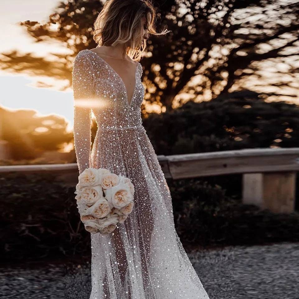 White glitter shop long dress