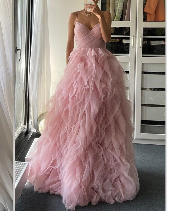 Ruffled Prom Dress Etsy UK
