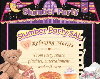 Slumber Party Stitch-Along - Mystery Motif Set Cute SAL PDF Digital Pattern