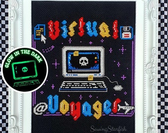 Virtual Voyager: The Computer Portal (Colourful Doom Series) Glow in the Dark Kruissteekpatroon PDF Nostalgie Internet