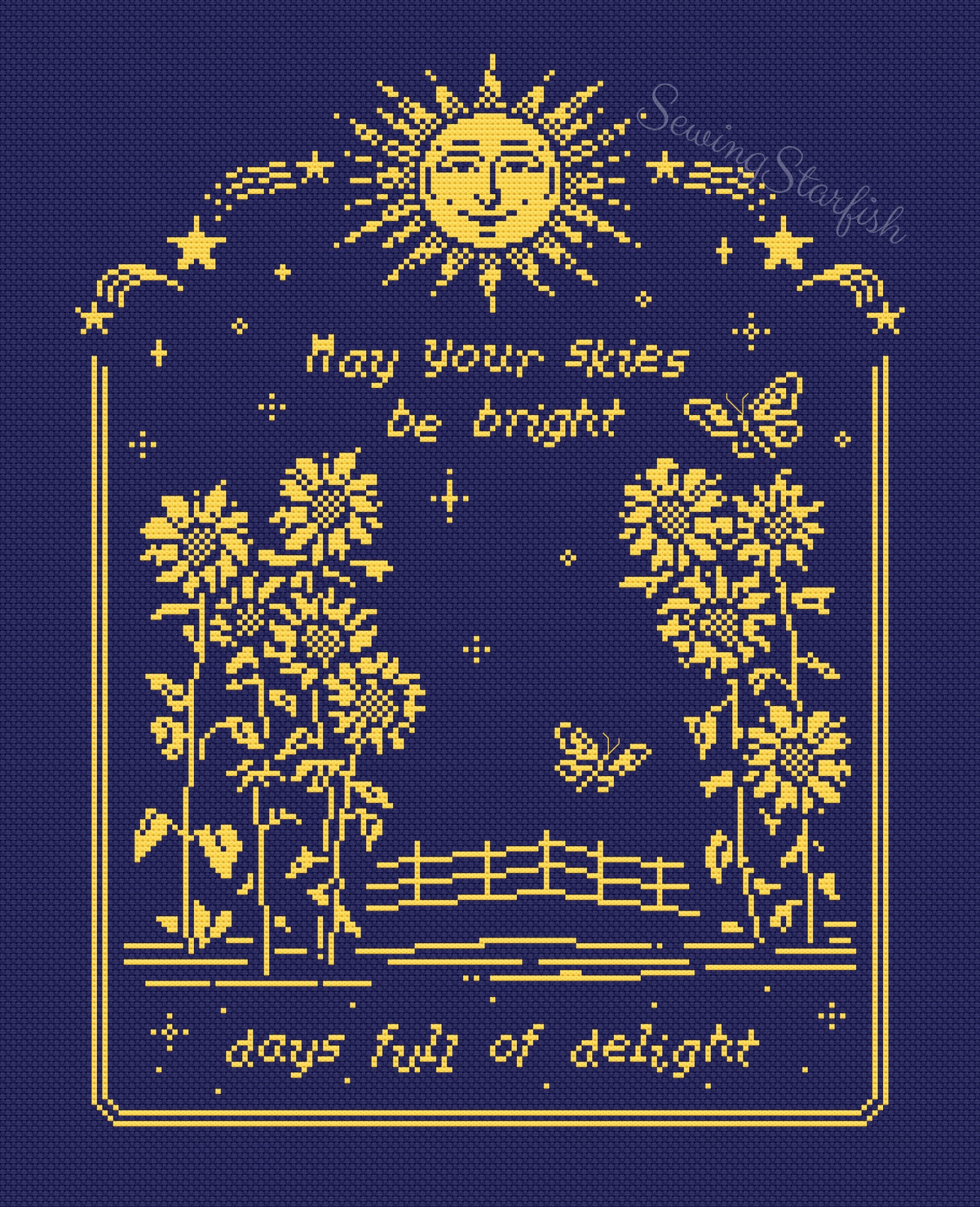 Skies Be Bright Cross Stitch Pattern Keeper PDF Printable Etsy